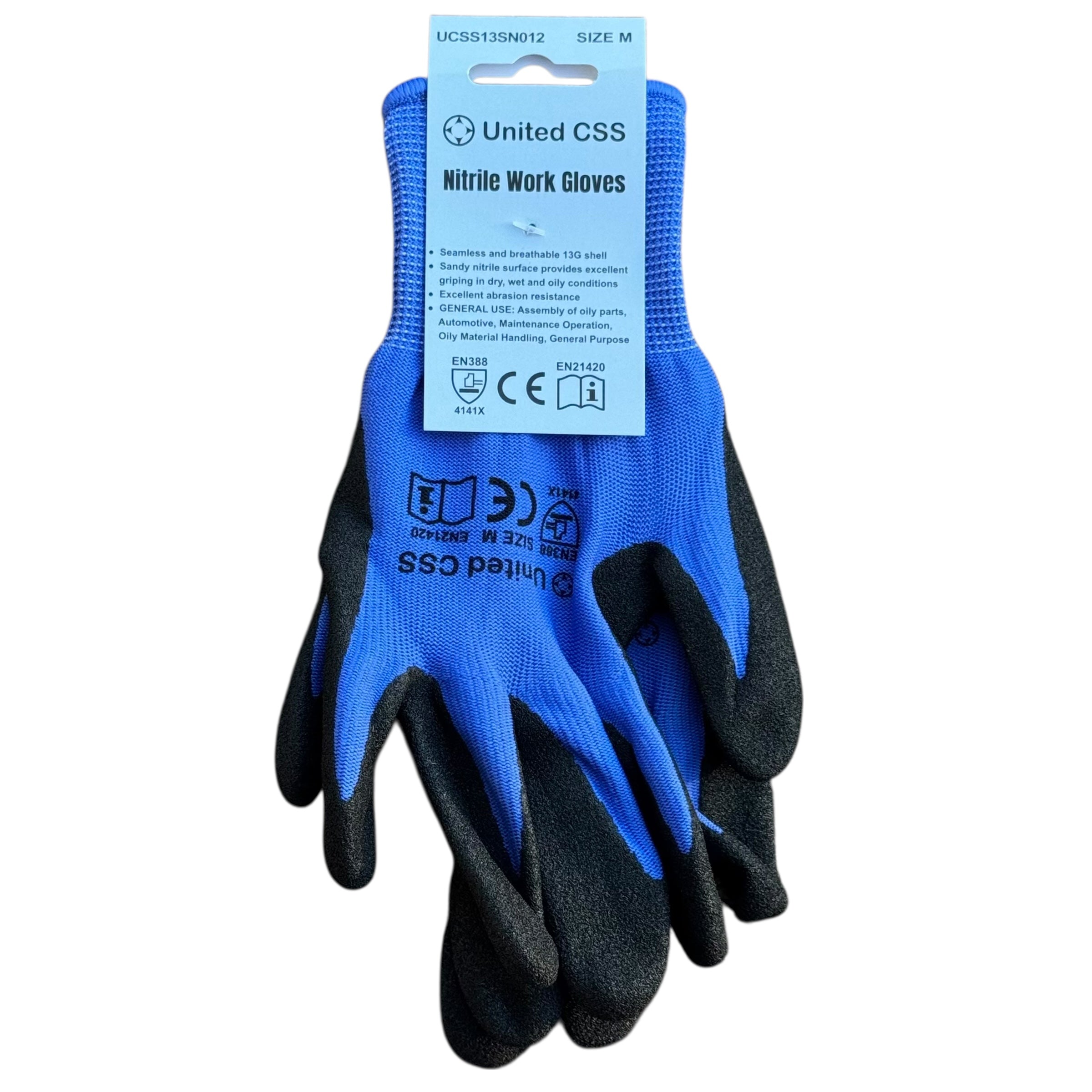 Nitrile Work Gloves 12pairs