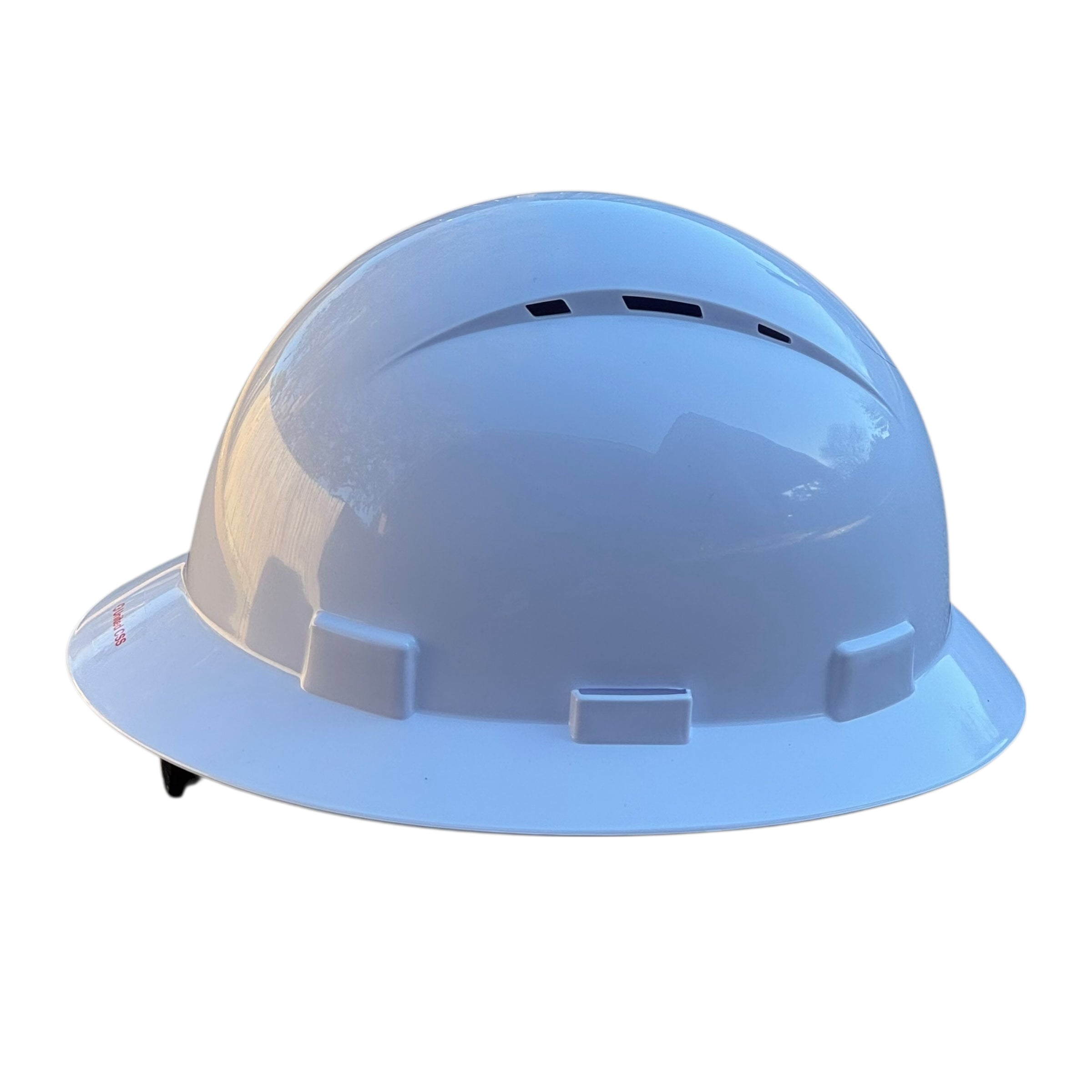 White HDPE Full Brim Vented Hard Hat