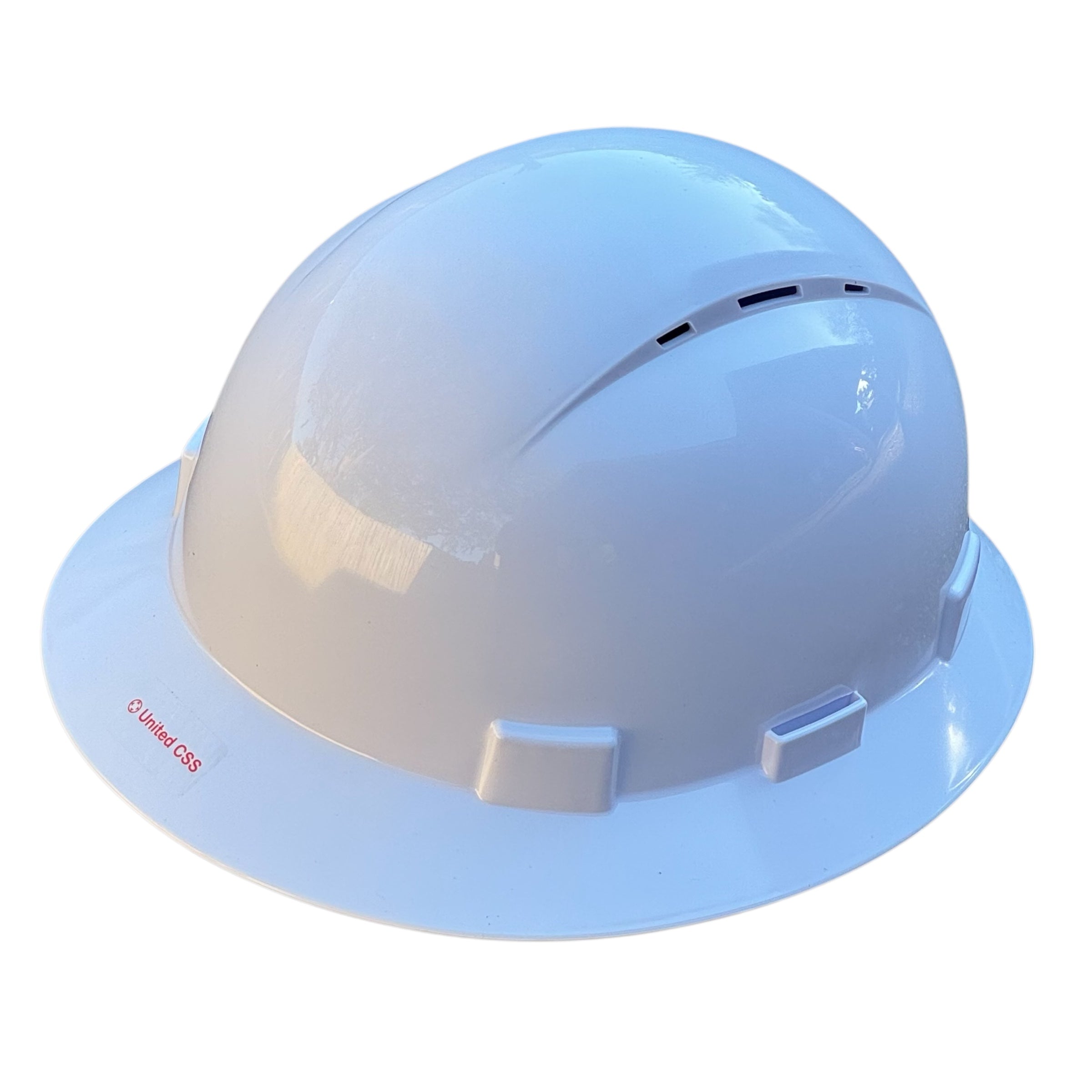 White HDPE Full Brim Vented Hard Hat
