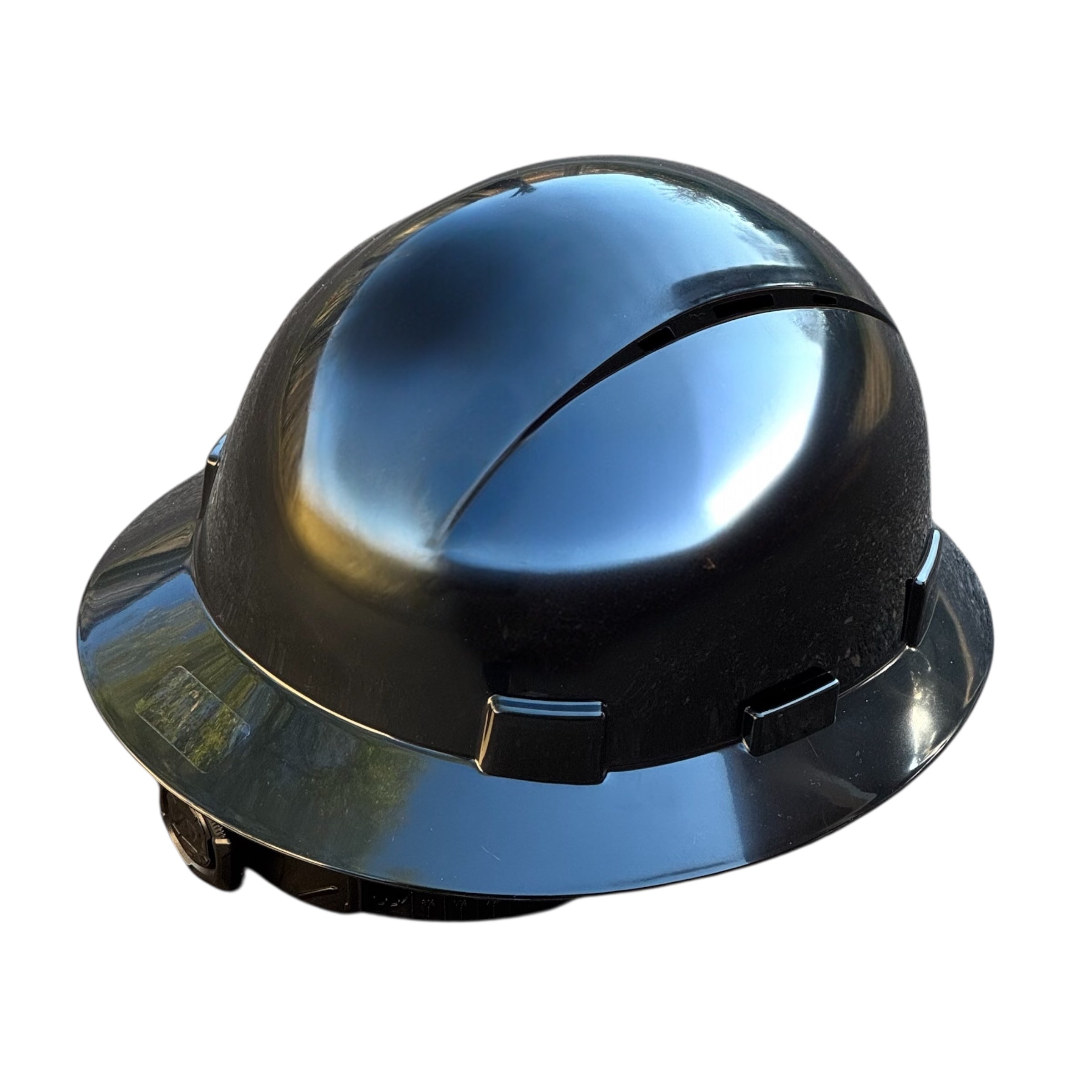 Black HDPE Full Brim Vented Hard Hat