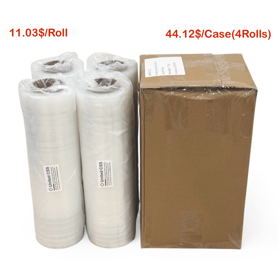 Clear Stretch Film Shrink Wrap 18"x1500ft 80G