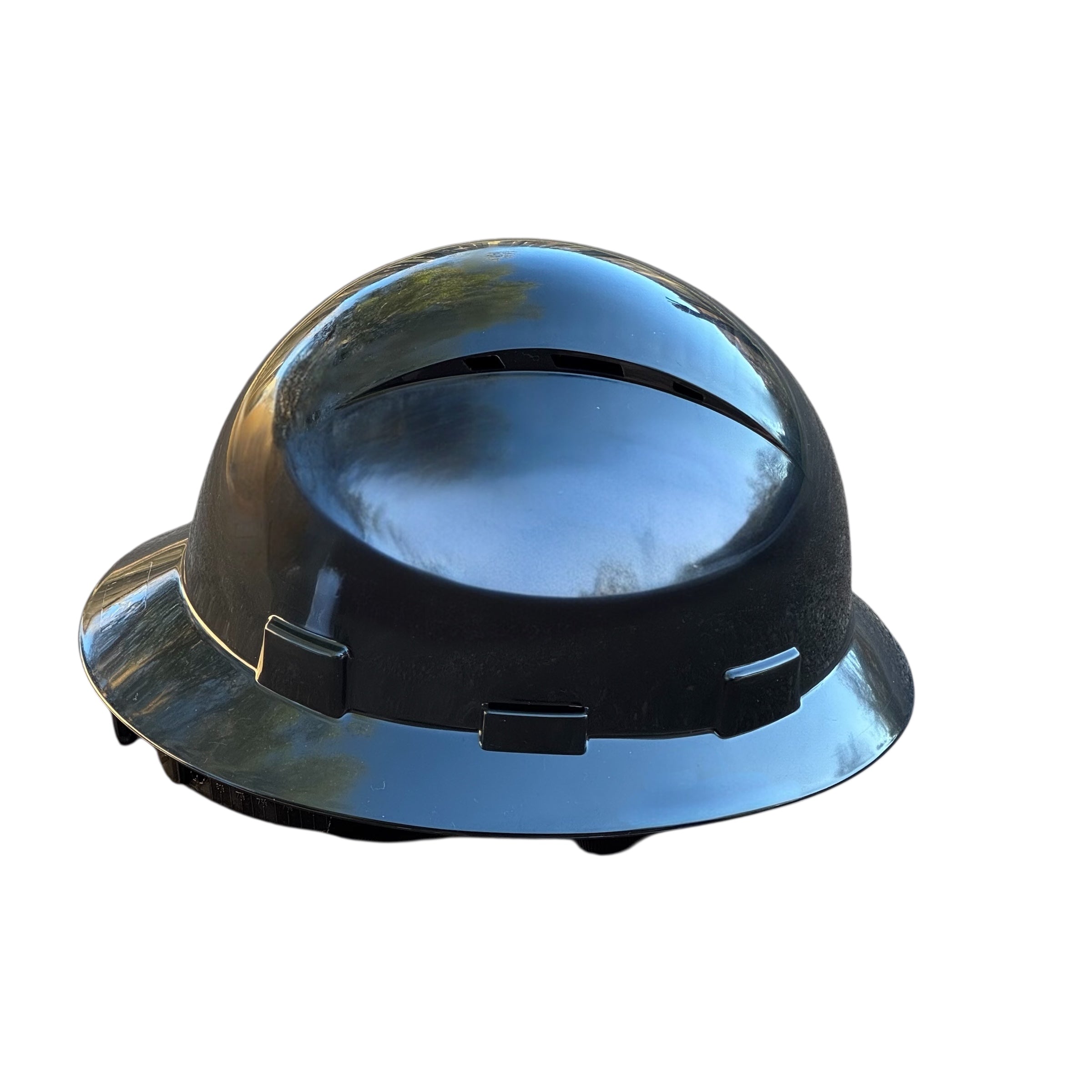 Black HDPE Full Brim Vented Hard Hat
