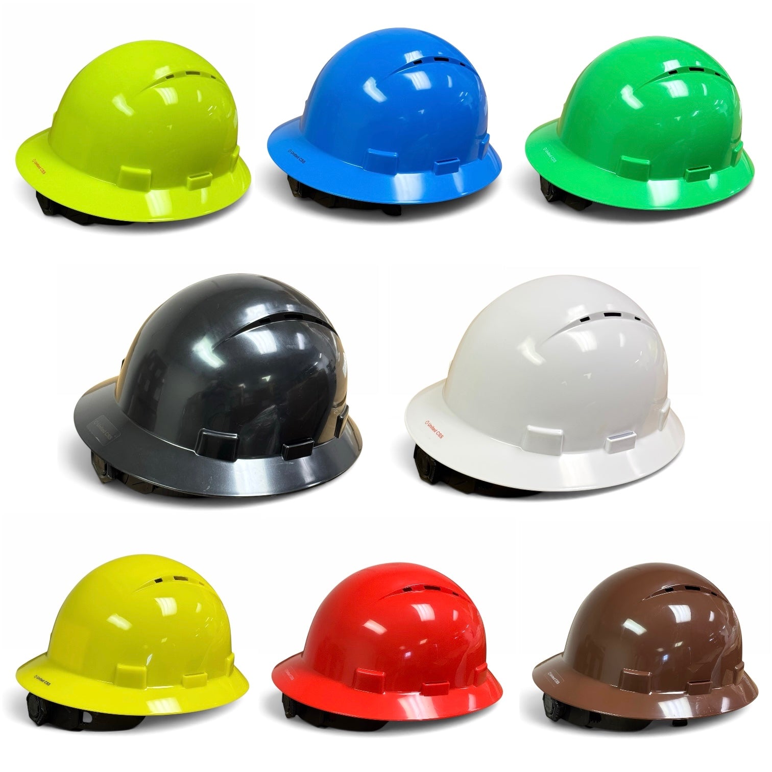 Solid Color HDPE Full Brim Vented Hard Hat