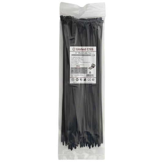 Cable Zip Ties 12inch 40lbs Black 100pcs