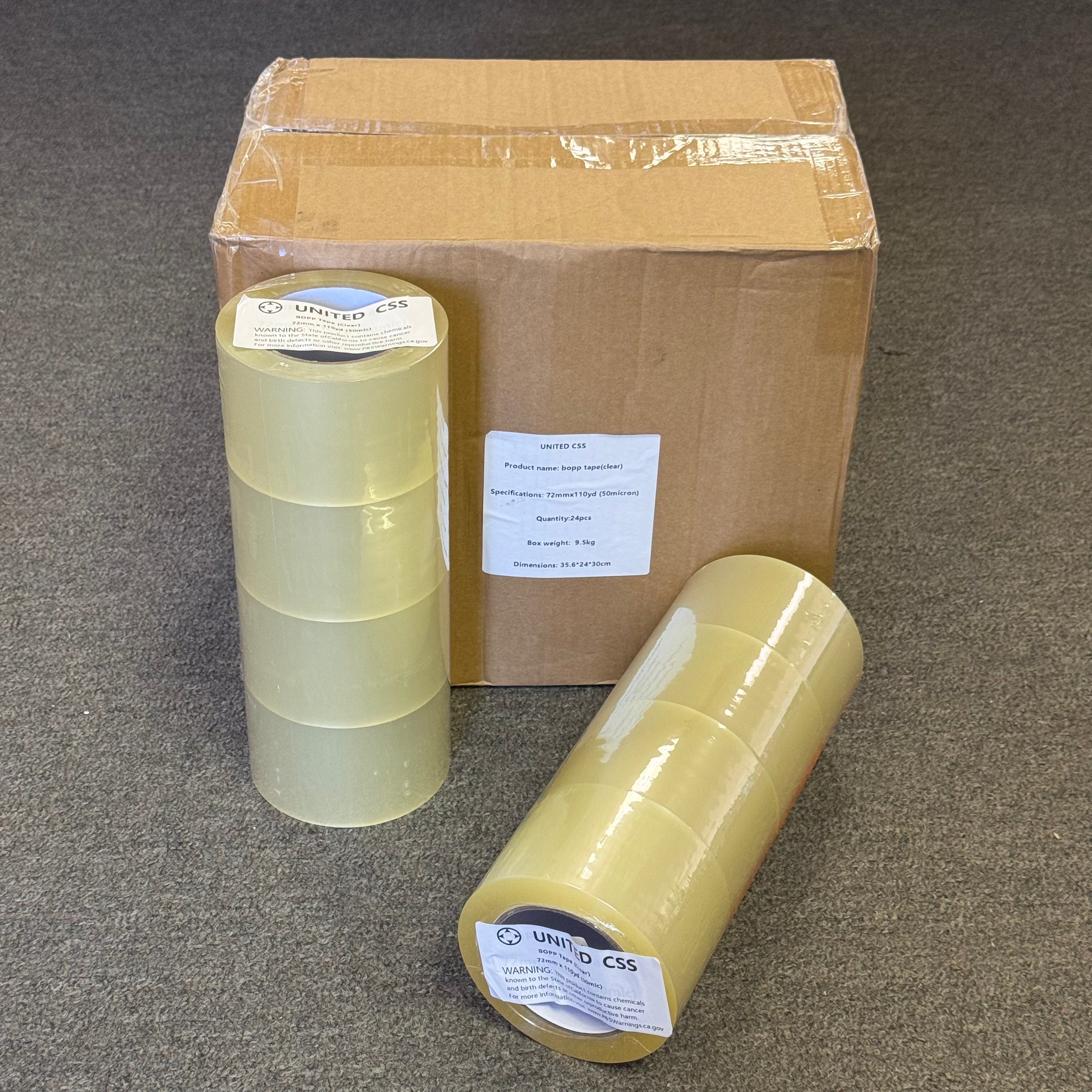 Clear Tape 50mic(2Mil) 3"x110yard Carton Sealing Tape Case (1x24)
