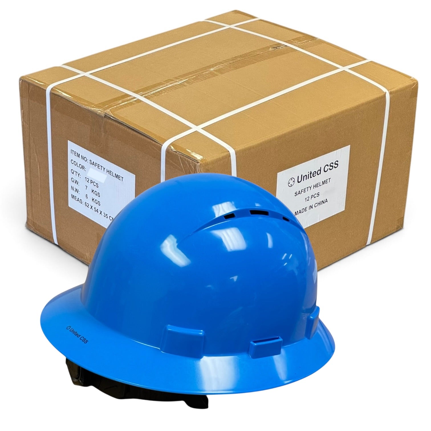 Solid Color HDPE Full Brim Vented Hard Hat Case (1x12)