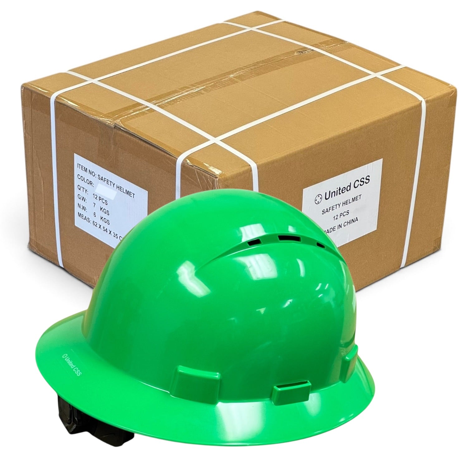 Solid Color HDPE Full Brim Vented Hard Hat Case (1x12)