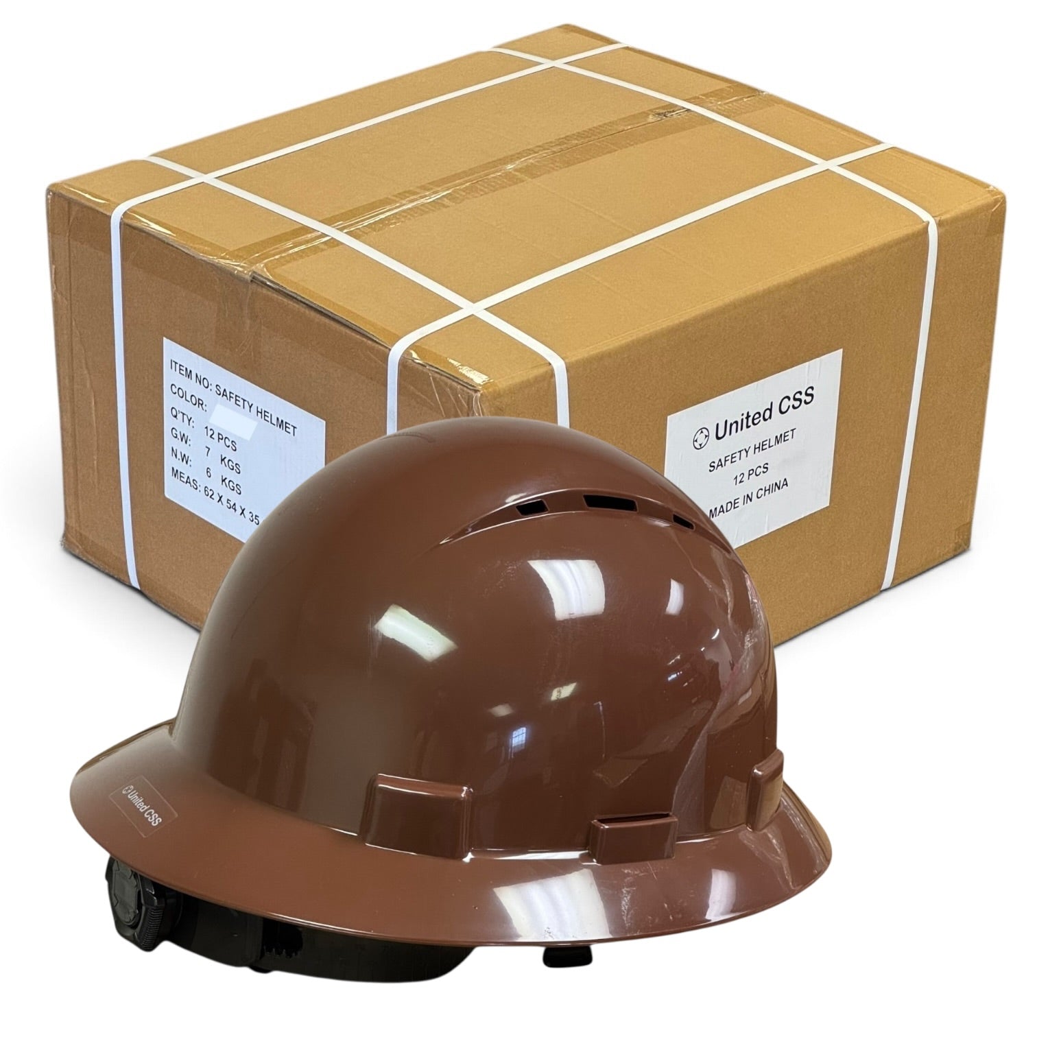 Solid Color HDPE Full Brim Vented Hard Hat Case (1x12)
