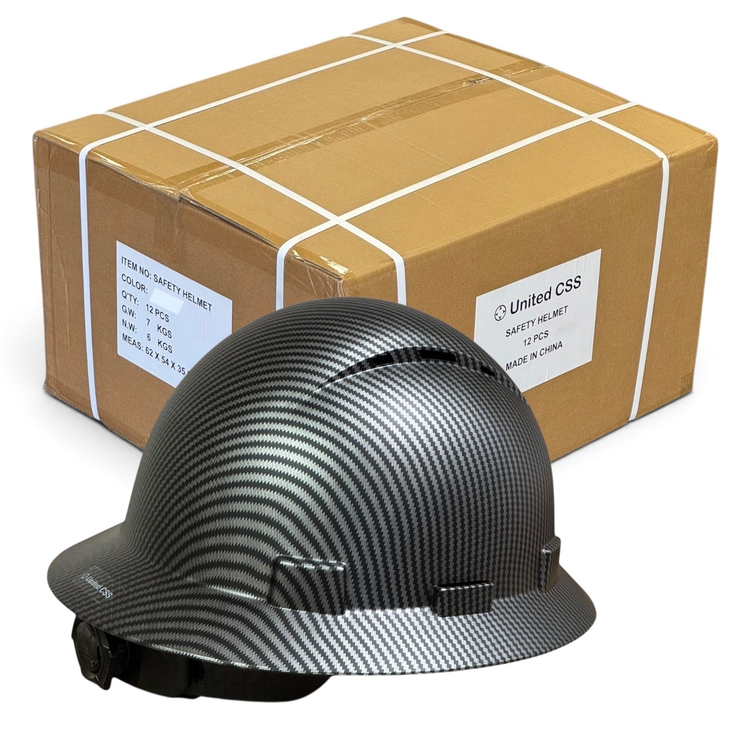 Design HDPE Full Brim Vented Hard Hat Case (1x12)