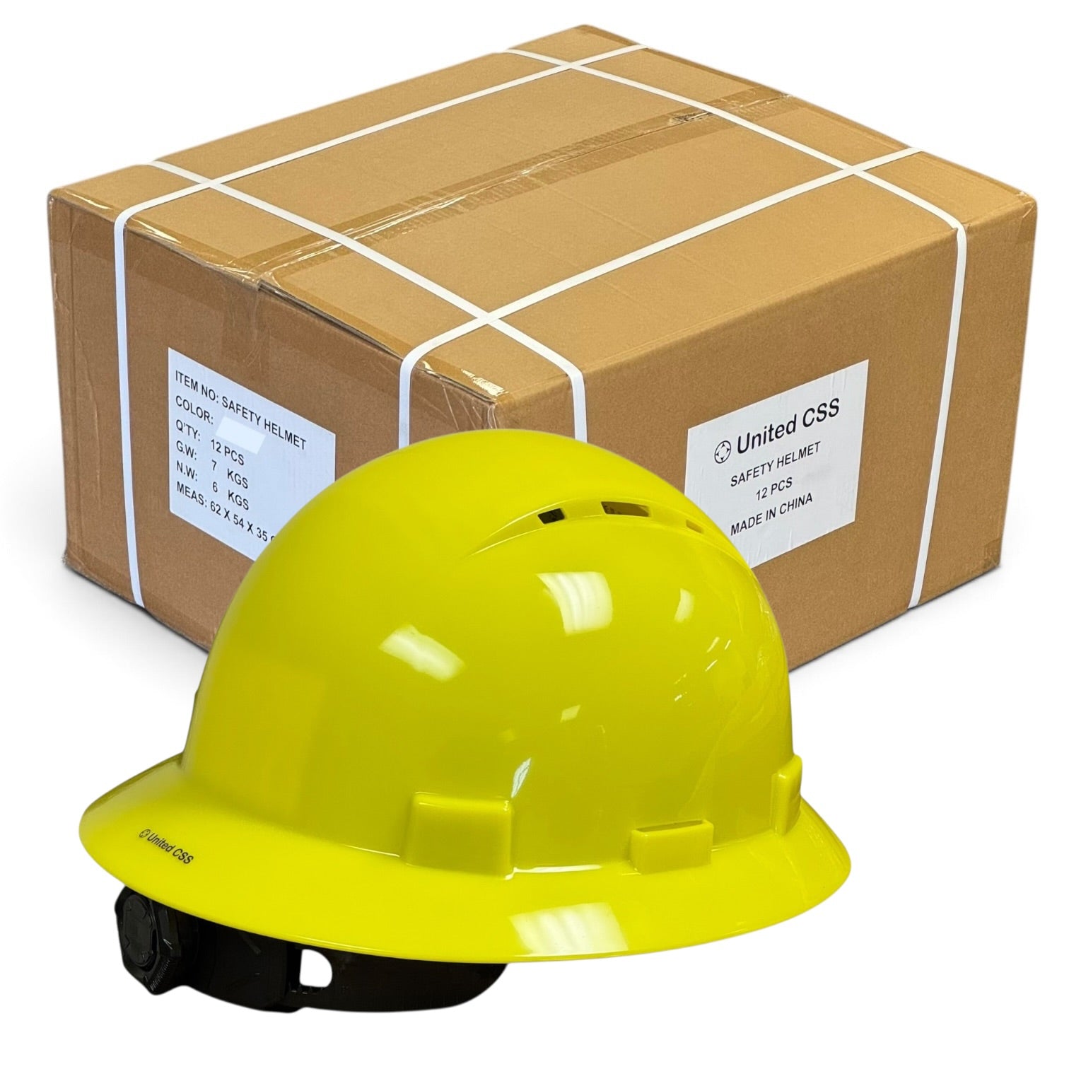 Solid Color HDPE Full Brim Vented Hard Hat Case (1x12)