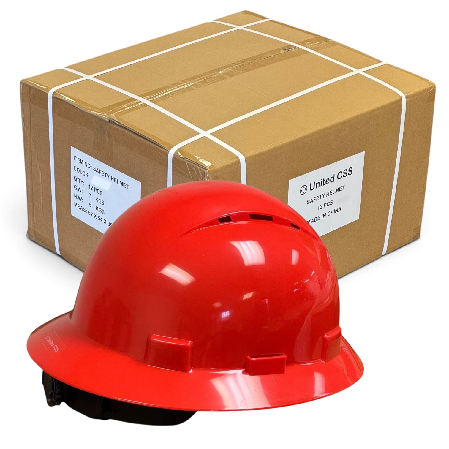 Solid Color HDPE Full Brim Vented Hard Hat Case (1x12)