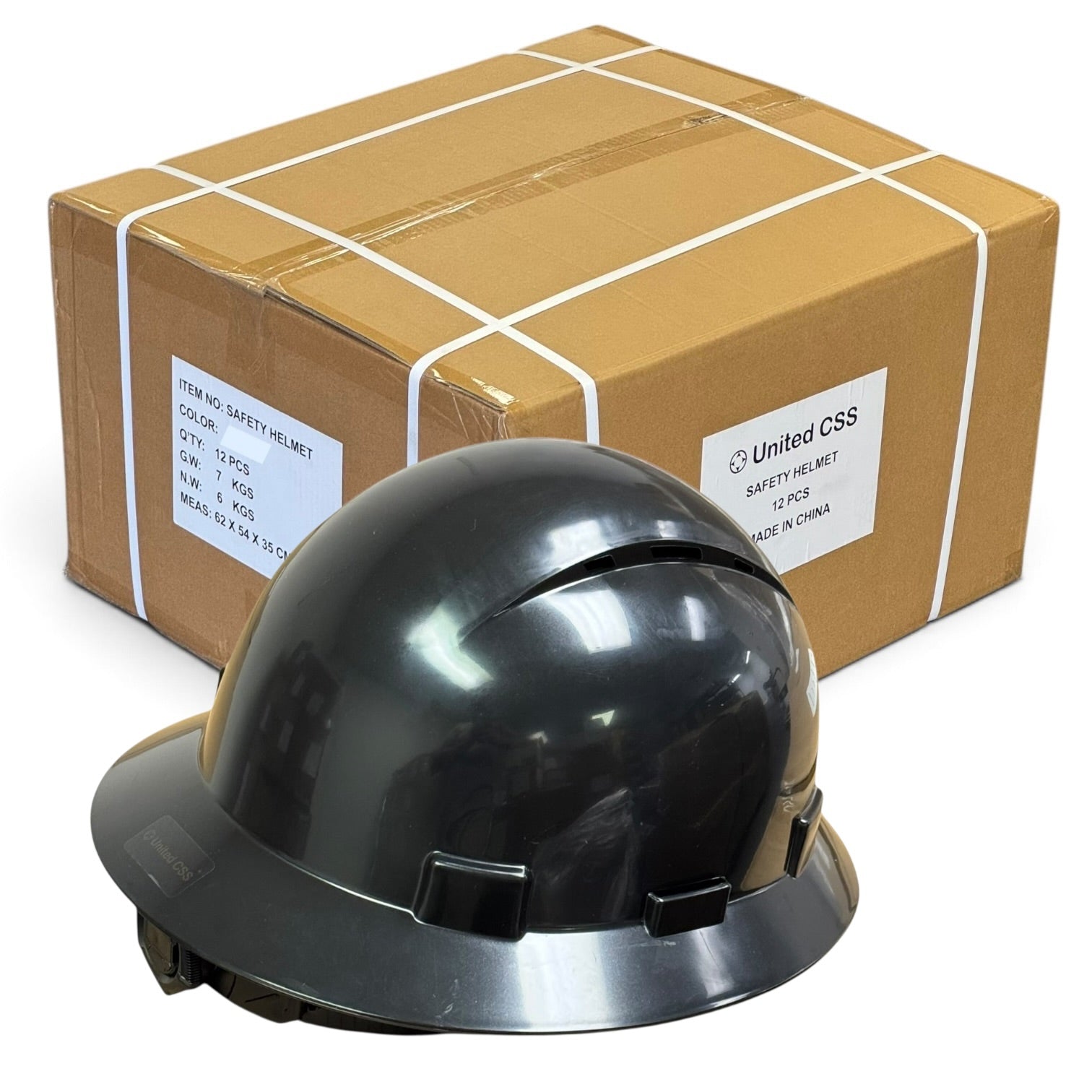 Solid Color HDPE Full Brim Vented Hard Hat Case (1x12)