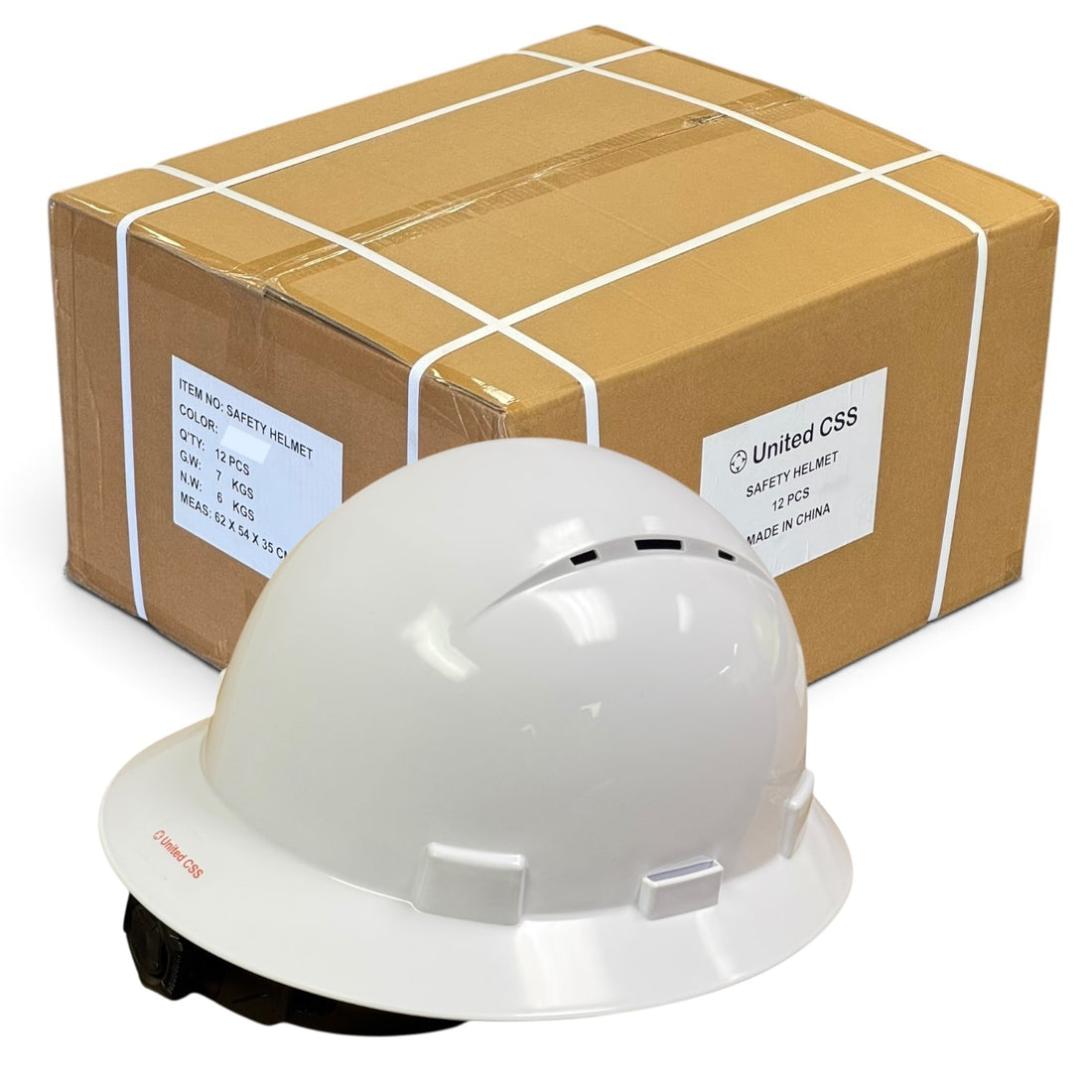 Solid Color HDPE Full Brim Vented Hard Hat Case (1x12)