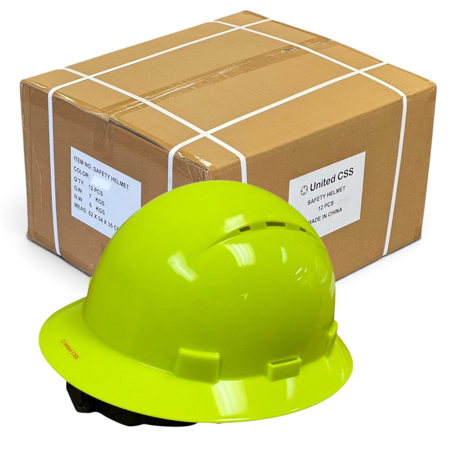 Solid Color HDPE Full Brim Vented Hard Hat Case (1x12)